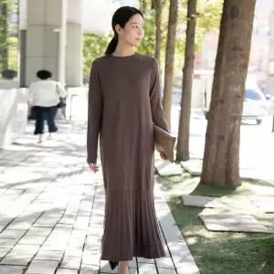 엄마옷 플리츠 니트 원피스 1GHJ24022 중년여성 마담 60 70대  빅사이즈 할머니