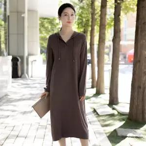 엄마옷 후드 니트 롱 원피스 1GHJ23835 중년여성 마담 60 70대  빅사이즈 할머니