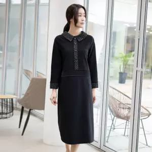 엄마옷 트위드 카라 긴팔원피스 1GHJ24887 중년여성 마담 60 70대  빅사이즈 할머니