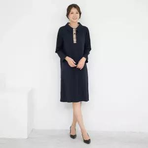 엄마옷 카라 반오픈 긴팔 원피스 1GHJ24354 중년여성 마담 60 70대  빅사이즈 할머니