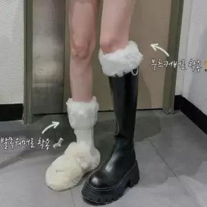 레이어드 숏레그워머 니트레그워머 여자 방한 퍼 퍼레그워머 발목 부츠 커버 겨울 레그워머부츠 레그워머
