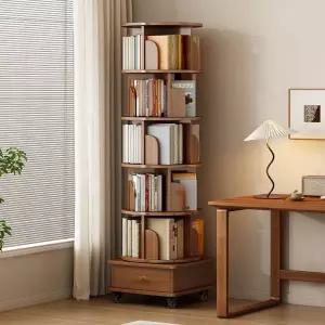 회전 오픈형 벨라시엘 스모크 책장 원목 흰색 2단 6겹 거실 전면