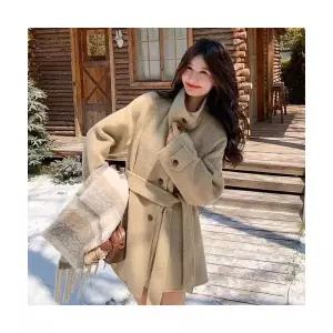 템퍼티샵 여성 겨울 뉴 차이나 싱글 하프 모직 코트 SOH4