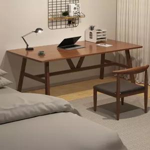 서재책상 침실 심플 책장 서재 내추럴우드 가정용 접이식 탁자 대학생 보강 노트북 원목다리