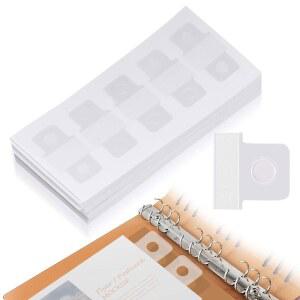 [미국배송] 500PCS 투명 바인더 홀 강화 스티커 자체 접착 펀치 라벨 스크랩북 앨범 사무용품을 위한 풀잎 리필 삽입 페이지 변경