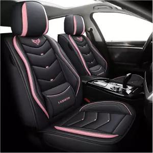 ZHNGSU 가죽 카시트 커버 풀 커버리지 시트 픽스 목재 지지대 자동차 SUV 트럭 및 세단용 유니버설