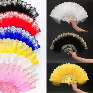 공연 축제 럭셔리 깃털 무용부채 여름 디자인 단체선물 나들이 귀여운 용품 바캉스