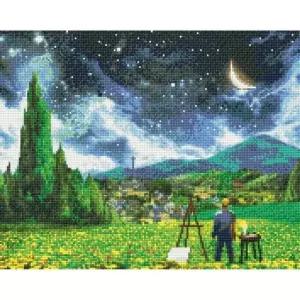 반 고흐 별이 빛나는 밤 (캔버스) 보석십자수 40x50 (WFK61OH)