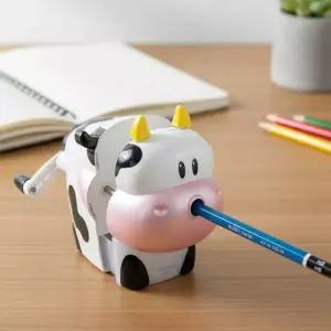 젖소 모양 캐릭터 연필깎이 펜슬샤프너 데스크테리어