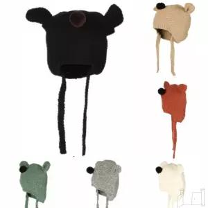 겨울 유아동 동물모양 귀도리 이어 플랫캡 돌아기모자 신생아모자 등원룩