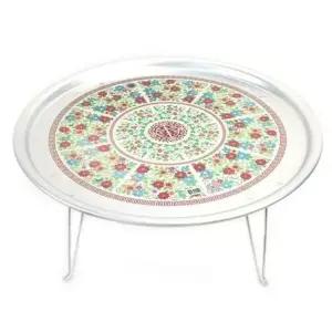 원형 양은 밥상 47cm 빈티지 찻상 시골다과상 고급스러운 옛날 양은쟁반