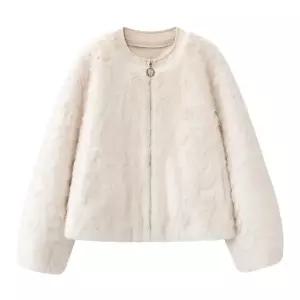 여자 가죽 자켓 재킷 인조밍크털코트 겨울 인조밍크털 슬림핏 털코트 ST4