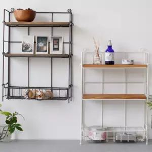 이쁜철재선반 철제 나무 선반 거실 책상 인테리어 다용도 양념 수납