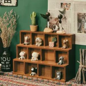 우드 다기 장식장 대형 벽걸이형 머그컵 수납장 인테리어 찻잔선반 사다리꼴 찻잔 선반