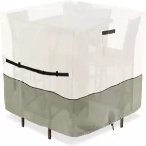 오실레요 스퀘어 파티오 가구 커버 5피스 바 높이 다이닝 세트 100 방수 아웃도어 60인치 하이 위커 테이블