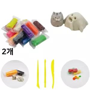 아토스 칼라찰흙 (12색 2세트) 컬러 클레이 점토 모양 만들기 말랑이 촉감놀이 어린이