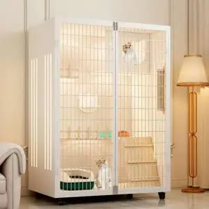 고양이 미니 캣타워 호텔장 캣선반 하우스 캣워크 엘레강트화이트 90x60x120 전문 설치