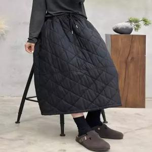 누비치마 겨울 방한 누빔 스커트 퀼팅 항아리 밴딩 패딩