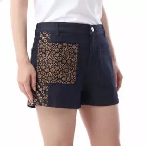[디올]코튼 데님 플라워 자수 숏 팬츠 322P88M3178 5854 822292