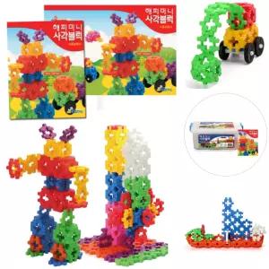 한립 해피 미니사각블럭 (126pcs) 조립놀이 와플블럭 끼우기 쌓기장난감 어린이