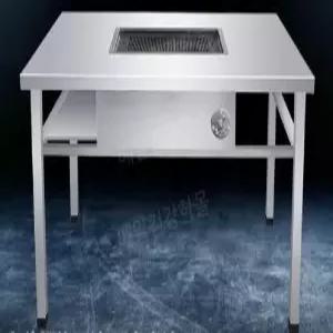 업소용 고기 불판 숯불 테이블 야외 식당 식탁  안뜰 4인용 철제