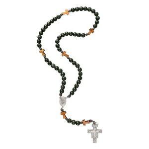 프란시스 파라코드 묵주 올리브 우드 타우 크로스 다미아노 십자가 가톨릭 자연주의자 야외 활동가를 위한 선물