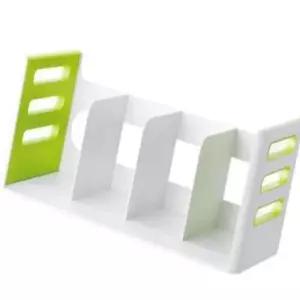 미니 책꽂이 4단 조립형 연두색 데스크 잡지 정리대 책 정리함 (WFJ6CV8)