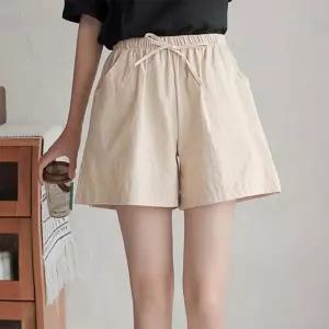 여성 와이드 밴딩 반바지 편한바지 숏팬츠 여름 통 바지 시원한 핫팬츠 밴딩 여성 여름 모달 면