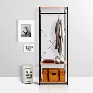 60옷걸이 원목 튼튼한수납 스텐드벽행거 다용도 고정식바지 선반형헹거