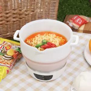BL컴퍼니 휴대용 실리콘 접이식 디지털 전기포트 1L - 찜기 라면 계란 캠핑 보관 파우치