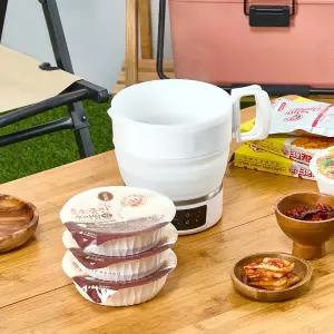 BL컴퍼니 접이식 폴딩 전기포트 1.2L 실리콘 접이식 주전자 여행 휴대용 멀티쿠커 캠핑 햇반 라면
