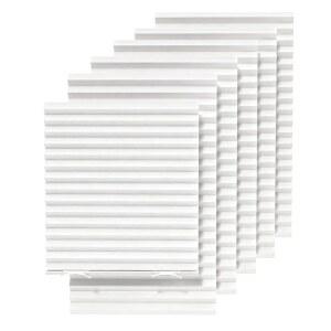 실내 창문용 임시 블라인드 6팩, 빛 필터링 종이 그늘막, 쉽게 자르고 설치할 수 있는 기능, 36인치 W x 72인치 L, 12개의 클립이 검은색 창 커버, 흰색