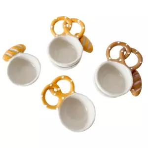 귀여운 빵모양 손잡이 세트 케찹 소스볼 도자기 간장종지 미니접시