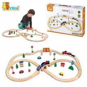 원목트레인세트49P V56304 아기 원목 장난감