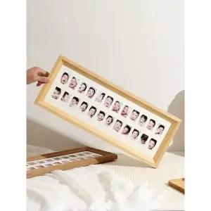 프리미엄 원목 액자 가족사진 정리 포토 사진 24홀 증명사진 성장앨범 내추럴우드