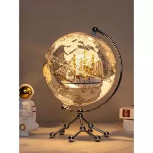 인테리어 투명 지구본 실버 웜라이트 무드등 스튜디오