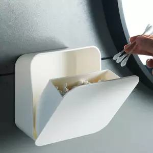 먼지 차단 부착식 면봉 케이스 수납 보관 다용도 정리용품 소품 이지오픈 분리구조 벽부착