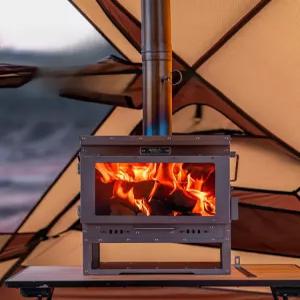 티타늄 캠핑용 화목난로 경량 휴대용 불멍 장작 스토브 미니 야외 화로대 풀세트