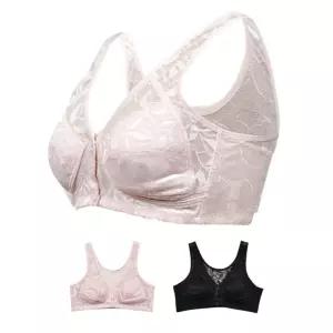 빅사이즈 똑딱이 앞버튼 브래지어 엄마 인견브라 노와이어 앞후크 수유브라 할머니