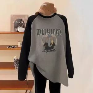 여사친 추동 롱루즈핏티 하프기장 기모 긴팔티셔츠 도톰한 오버사이즈 상의 원픽4