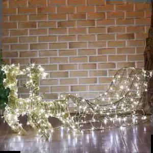 겨울 사슴 장식 썰매 크리스마스 전구 야외 140cm