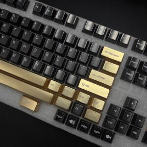 금속 키캡 전체 세트 원래 공장 높이 PVD 블랙 골드 아연 소재 100% 레이아웃 질감