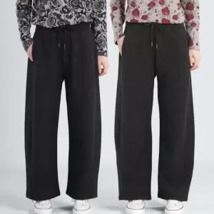 기모바지 겨울 여성 모던 와이드 밴딩 팬츠 기모 중년 엄마 통바지 [PB261]
