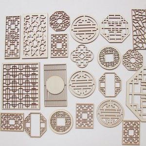 새로운 나무 조각 생일 토퍼 전통적인 장식 속이 스크린 케이크