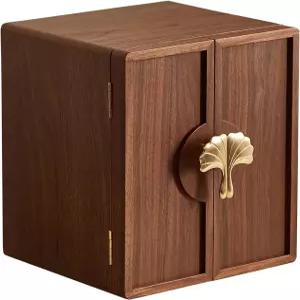 초신 블랙 호두 나무 보석 상자 5겹 대형 정리용 황동 손잡이 목걸이 반지 귀걸이 시계 보관 크리스마스