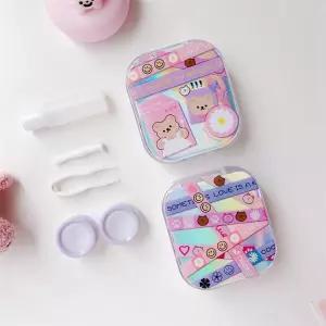 렌즈케이스 세트 보관함 스마일 당근 통 보관함 세트 케이스