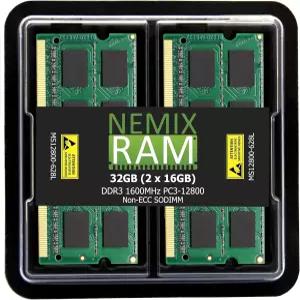네믹스 램 32GB (2X16GB) DDR3 1600MHZ PC3-12800 2Rx8 1.35V 204핀 비ECC SODIMM 노트북 PC 메모리 키트