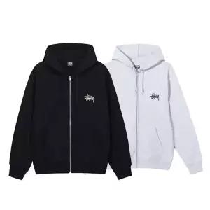 스투시 베이직 기모 후드 집업 남여공용