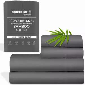 SGI 침구 호텔 품질 고급 럭셔리 퀸 시트 세트 4피스 u2013 100 대나무 비스코스 초부드러움 냉각 및 습기