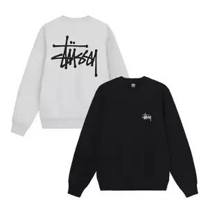 스투시 베이직 크루넥 기모 맨투맨